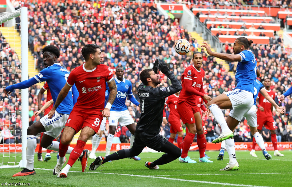 صلاح يهدي ليفربول نقاط ديربي الميرسيسايد